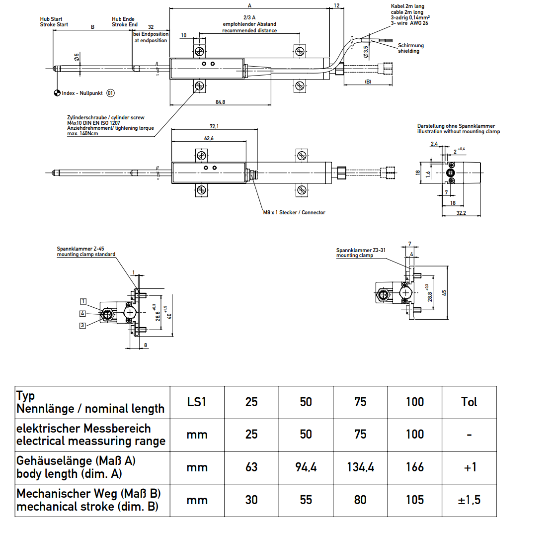 novotechnik ls1 indüktif temassız lineer cetvel